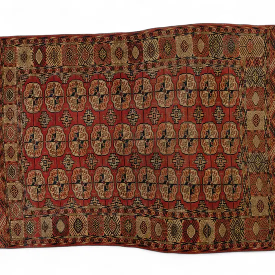 19thC Tekke Turkmen wool pile main carpet,